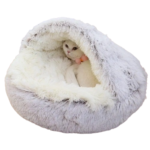 Soft Sleeping Nest Cave with Cover Round for Small Kittens